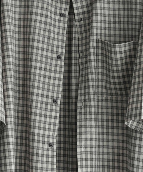 loose basic half sleeve shirt - cross check / ルーズ