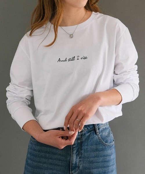 aquagarage(アクアガレージ)の「ロゴロンTシャツ(Tシャツ/カットソー・レディース・ブラック/ホワイト・FREE)」の2枚目の写真