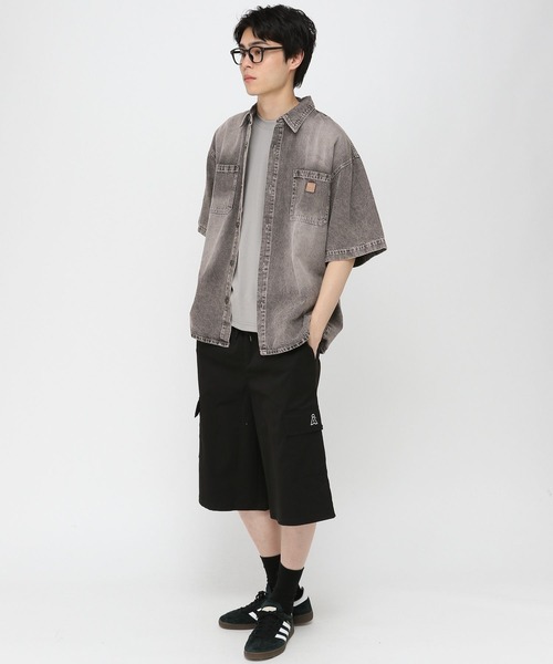 3.3 Field Trip （3.3フィールドトリップ）の「3.3 Field Trip／デニムワーク半袖シャツ（シャツ/ブラウス・メンズ・ブラック/ブルー・MEDIUM/LARGE）」の4枚目の写真