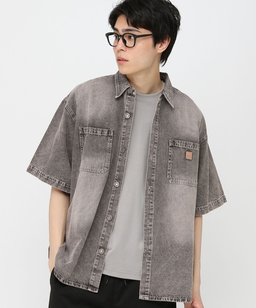 3.3 Field Trip （3.3フィールドトリップ）の「3.3 Field Trip／デニムワーク半袖シャツ（シャツ/ブラウス・メンズ・ブラック/ブルー・MEDIUM/LARGE）」の6枚目の写真