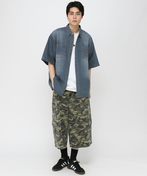 3.3 Field Trip （3.3フィールドトリップ）の「3.3 Field Trip／デニムワーク半袖シャツ（シャツ/ブラウス・メンズ・ブラック/ブルー・MEDIUM/LARGE）」の8枚目の写真