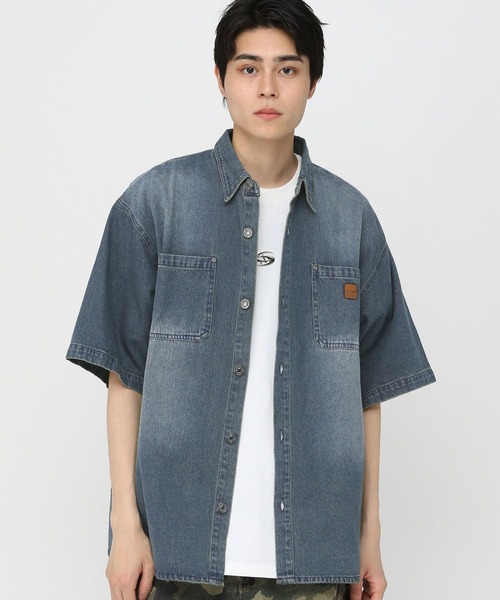 3.3 Field Trip （3.3フィールドトリップ）の「3.3 Field Trip／デニムワーク半袖シャツ（シャツ/ブラウス・メンズ・ブラック/ブルー・MEDIUM/LARGE）」の11枚目の写真