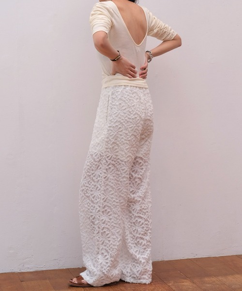 AKTE（アクテ）の「ジャガードパンツ（その他パンツ・レディース・ホワイト/ライトブラウン・FREE/TALL）」の11枚目の写真