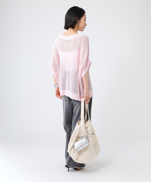 BABYLONE（バビロン）の「【新色予約】ペーパーフレンチ袖プルオーバー（Tシャツ/カットソー・レディース・チャコール/ブラック/ライム/ピンク/ベージュ/ブラウン/ライトベージュ/ライトブルー・フリー）」の11枚目の写真