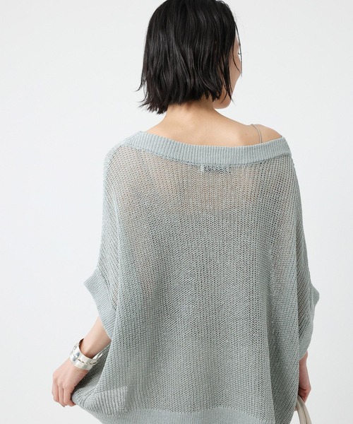 BABYLONE ペーパーフレンチ袖プルオーバー　チャコール ペーパーフレンチ袖プルオーバー（Tシャツ/カットソー