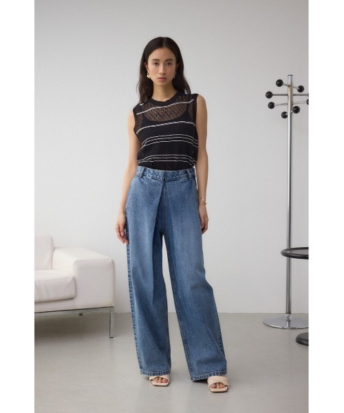 AZUL by moussy(アズールバイマウジー)の「シアークロシェニットタンクトップ(ニット/セーター・レディース・オフホワイト/ブラック・FREE)」の14枚目の写真