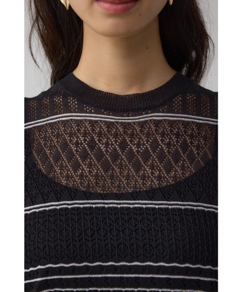 AZUL by moussy(アズールバイマウジー)の「シアークロシェニットタンクトップ(ニット/セーター・レディース・オフホワイト/ブラック・FREE)」の18枚目の写真