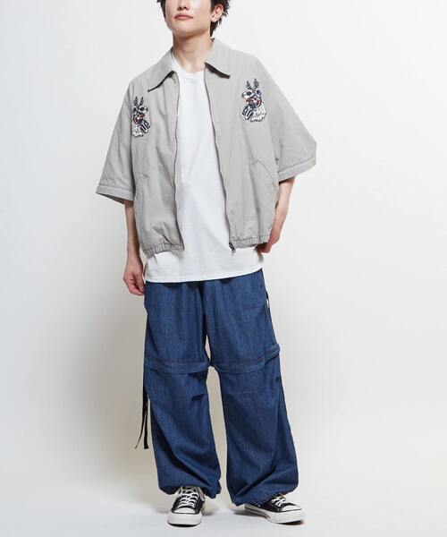 CONVERSE TOKYO（コンバーストウキョウ）の「2WAY DETACHABLE DENIM WIDE CARGO PANTS(SET UP)（デニムパンツ・レディース・ネイビー/サックスブルー/チャコールグレー・MEDIUM/SMALL）」の21枚目の写真