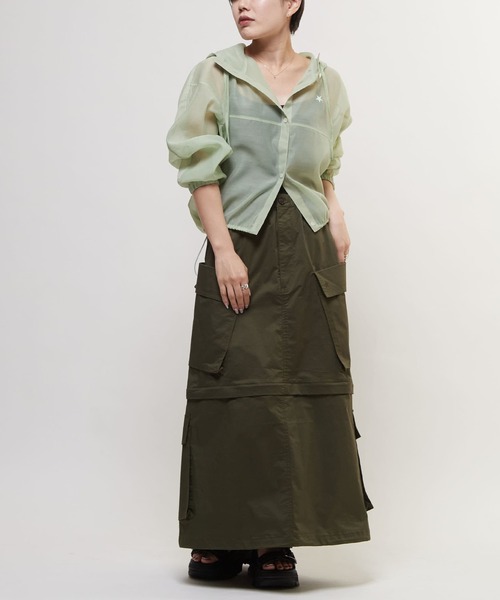 CONVERSE TOKYO（コンバーストウキョウ）の「SHEER ANORAK PULLOVER（シャツ/ブラウス・レディース・オフホワイト/グレー/レッド/ミント・FREE）」の8枚目の写真