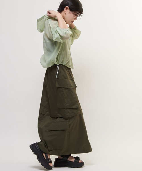 CONVERSE TOKYO（コンバーストウキョウ）の「SHEER ANORAK PULLOVER（シャツ/ブラウス・レディース・オフホワイト/グレー/レッド/ミント・FREE）」の9枚目の写真