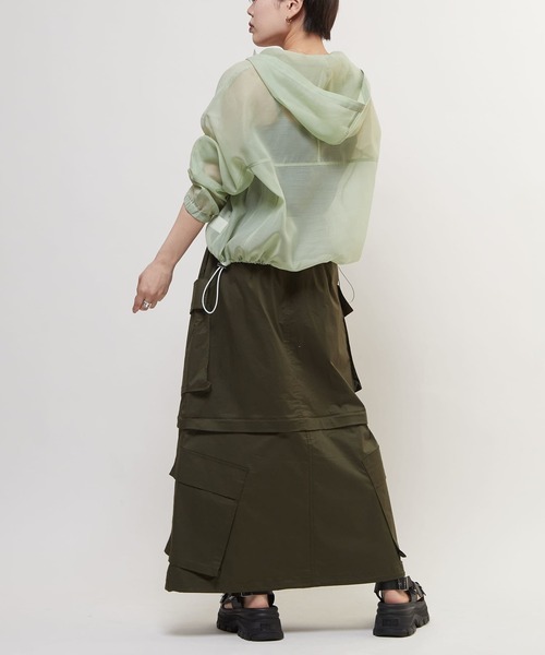 CONVERSE TOKYO（コンバーストウキョウ）の「SHEER ANORAK PULLOVER（シャツ/ブラウス・レディース・オフホワイト/グレー/レッド/ミント・FREE）」の10枚目の写真