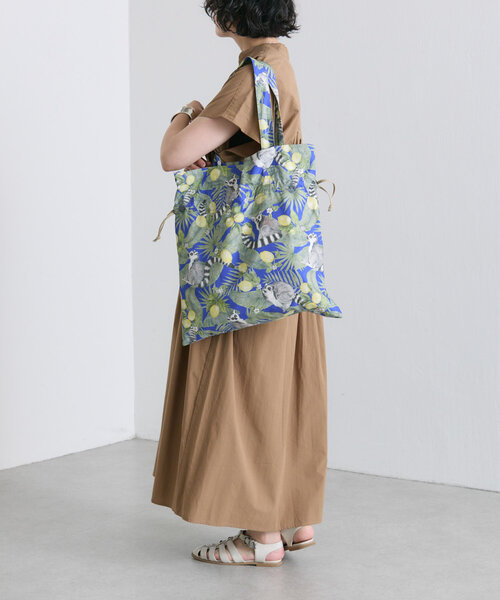 sampo×ear ワオキツネザル/巾着トートバッグ