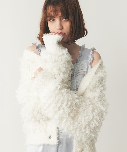 DEICY(デイシー)の「ラメフラッフィ―カーディガン(カーディガン/ボレロ・レディース・オフホワイト/ライトブルー/ベビーピンク・FREE)」の1枚目の写真