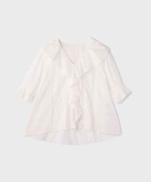 GRACE CONTINENTAL(グレースコンチネンタル)の「コットンフリルカラーブラウス(シャツ/ブラウス・レディース・ブラック/ホワイト・38/36)」の18枚目の写真