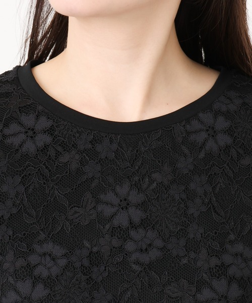 OFUON le MK(オフオンルエムケー)の「スカラップレースTシャツ/接触冷感/洗える/WEB限定サイズあり(Tシャツ/カットソー・レディース・ホワイト/ブラック・36/38)」の13枚目の写真