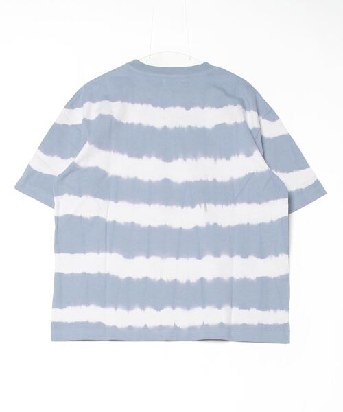 ATELANE（アテレーン）の「ATELANE/タイダイボーダー半袖Tee（Tシャツ/カットソー・メンズ・ライトグレー/ネイビー/ブルー・LARGE/MEDIUM）」の12枚目の写真