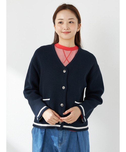 MARELLA 売れ筋商品|||マレーラ カーディガン アウター レディース Cardigans Black セール】コットンマリンカーディガン（カーディガン/ボレロ