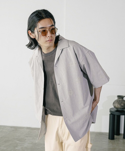 BAYFLOW（ベイフロー）の「[遊び心が可愛い]ラクガキ半袖シャツ（シャツ/ブラウス・メンズ・ブルー/グレー・MEDIUM/LARGE）」の2枚目の写真