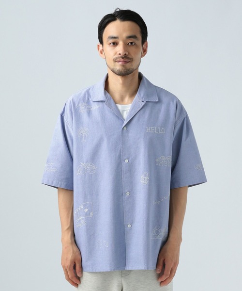 BAYFLOW（ベイフロー）の「[遊び心が可愛い]ラクガキ半袖シャツ（シャツ/ブラウス・メンズ・ブルー/グレー・MEDIUM/LARGE）」の6枚目の写真