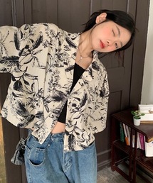 総柄ショートシャツ