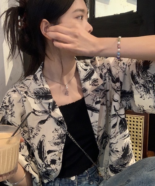 FUNdaysion(ファンデイション)の「総柄ショートシャツ(シャツ/ブラウス・レディース・アイボリー・M)」の5枚目の写真