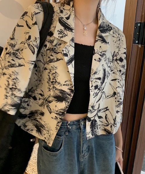 FUNdaysion(ファンデイション)の「総柄ショートシャツ(シャツ/ブラウス・レディース・アイボリー・M)」の7枚目の写真