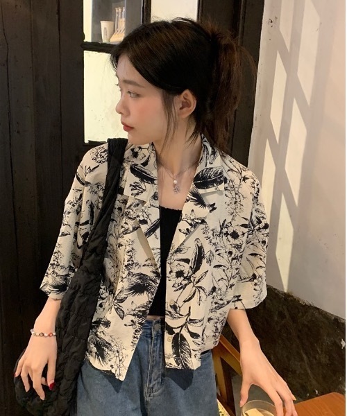 FUNdaysion(ファンデイション)の「総柄ショートシャツ(シャツ/ブラウス・レディース・アイボリー・M)」の8枚目の写真