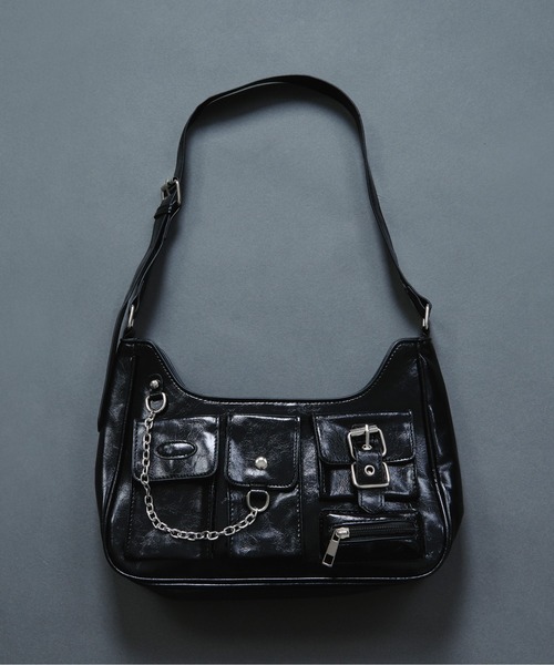 Ellno Loset（エルノロゼット）の「チェーンベルトショルダーバッグ（ショルダーバッグ・メンズ・ブラック・FREE）」の6枚目の写真