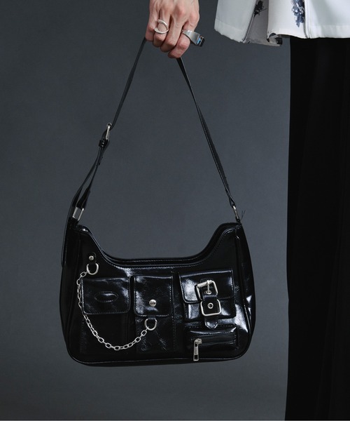 Ellno Loset（エルノロゼット）の「チェーンベルトショルダーバッグ（ショルダーバッグ・メンズ・ブラック・FREE）」の5枚目の写真