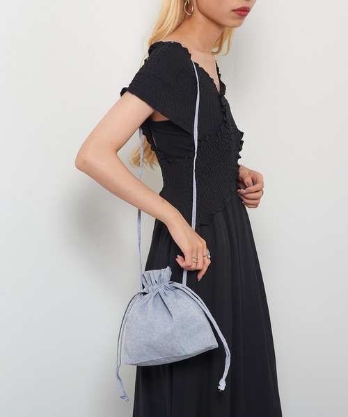 SETUP7(セットアップセブン)の「【SETUP7】シャンブリック巾着ショルダーバッグ ドローストリングバッグ サコッシュ TR-1357 TRW(ショルダーバッグ・レディース・ベージュ/グレー/サックスブルー・FREE)」の17枚目の写真