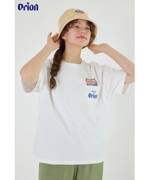RODEO CROWNS WIDE BOWL(ロデオクラウンズワイドボウル)の「Orion BeerxRCS Pocket Beer Tシャツ(Tシャツ/カットソー・レディース・オフホワイト/ブラック/ピンク/ブルー・MEDIUM/LARGE)」の2枚目の写真