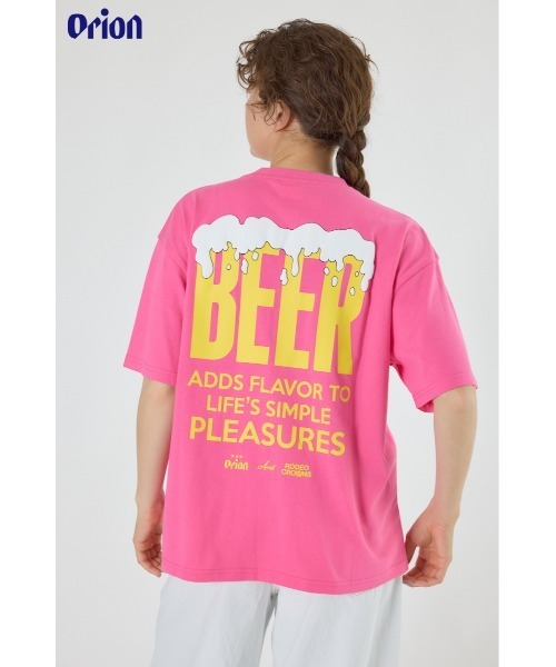 RODEO CROWNS WIDE BOWL(ロデオクラウンズワイドボウル)の「Orion BeerxRCS Pocket Beer Tシャツ(Tシャツ/カットソー・レディース・オフホワイト/ブラック/ピンク/ブルー・MEDIUM/LARGE)」の1枚目の写真