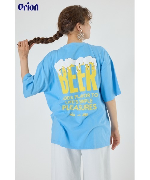 RODEO CROWNS WIDE BOWL(ロデオクラウンズワイドボウル)の「Orion BeerxRCS Pocket Beer Tシャツ(Tシャツ/カットソー・レディース・オフホワイト/ブラック/ピンク/ブルー・MEDIUM/LARGE)」の4枚目の写真