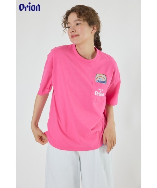 RODEO CROWNS WIDE BOWL(ロデオクラウンズワイドボウル)の「Orion BeerxRCS Pocket Beer Tシャツ(Tシャツ/カットソー・レディース・オフホワイト/ブラック/ピンク/ブルー・MEDIUM/LARGE)」の5枚目の写真