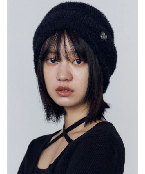 EMODA（エモダ）の「ストライプシャギー2WAYビーニー（ニットキャップ/ビーニー・レディース・グレー/ブラック・FREE）」の4枚目の写真