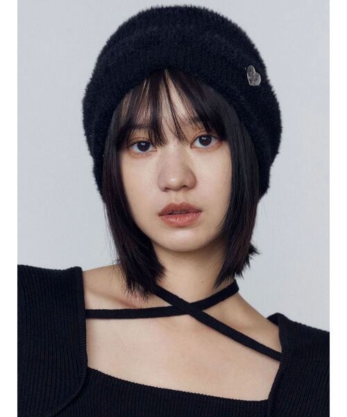 EMODA（エモダ）の「ストライプシャギー2WAYビーニー（ニットキャップ/ビーニー・レディース・グレー/ブラック・FREE）」の5枚目の写真