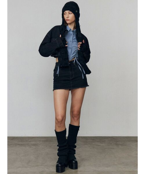 EMODA（エモダ）の「ストライプシャギー2WAYビーニー（ニットキャップ/ビーニー・レディース・グレー/ブラック・FREE）」の13枚目の写真