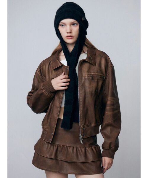 EMODA（エモダ）の「ストライプシャギー2WAYビーニー（ニットキャップ/ビーニー・レディース・グレー/ブラック・FREE）」の14枚目の写真