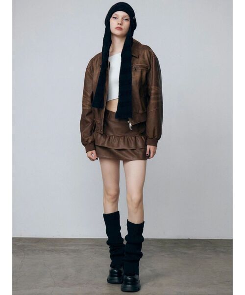 EMODA（エモダ）の「ストライプシャギー2WAYビーニー（ニットキャップ/ビーニー・レディース・グレー/ブラック・FREE）」の15枚目の写真