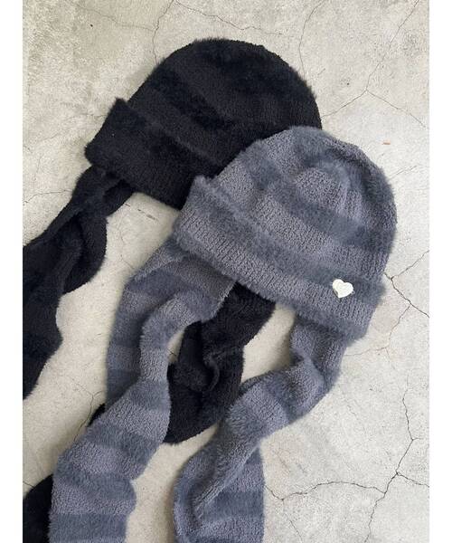 EMODA（エモダ）の「ストライプシャギー2WAYビーニー（ニットキャップ/ビーニー・レディース・グレー/ブラック・FREE）」の18枚目の写真