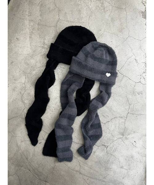 EMODA（エモダ）の「ストライプシャギー2WAYビーニー（ニットキャップ/ビーニー・レディース・グレー/ブラック・FREE）」の20枚目の写真