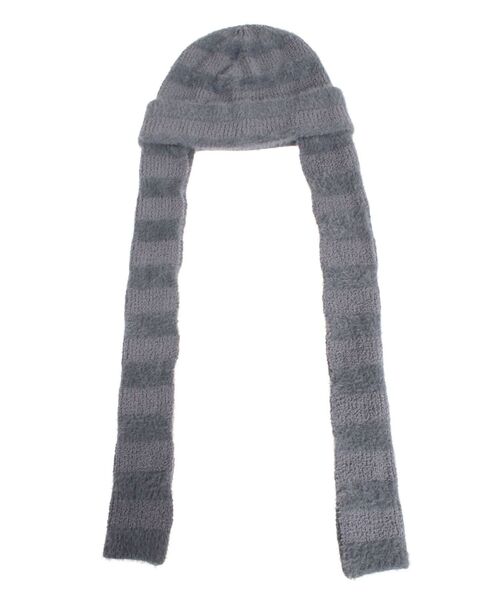 EMODA（エモダ）の「ストライプシャギー2WAYビーニー（ニットキャップ/ビーニー・レディース・グレー/ブラック・FREE）」の21枚目の写真