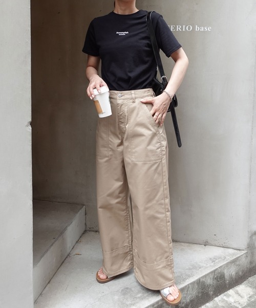 CORNERS(コーナーズ)の「裾ダブルベイカーツイルパンツ(チノパンツ・レディース・ベージュ・マルチサイズ)」の2枚目の写真