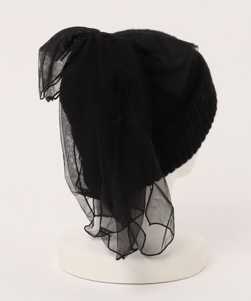 kaorinomori（カオリノモリ）の「kaorinomori キトゥンニット / カオリノモリ（ニットキャップ/ビーニー・レディース・ライトブルー/ブラック/ホワイト・FREE）」の9枚目の写真