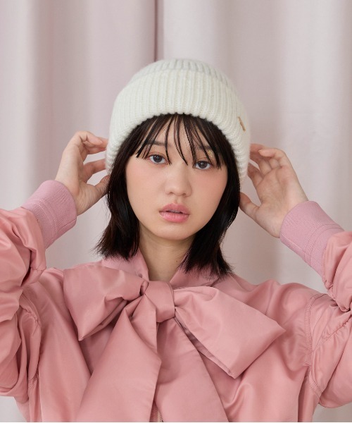 kaorinomori（カオリノモリ）の「kaorinomori キトゥンニット / カオリノモリ（ニットキャップ/ビーニー・レディース・ライトブルー/ブラック/ホワイト・FREE）」の4枚目の写真