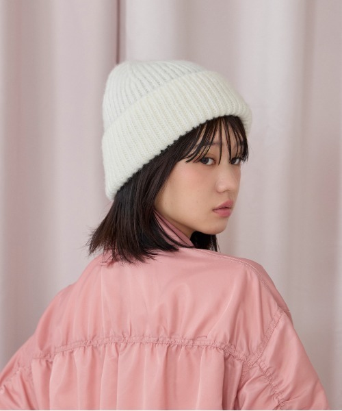 kaorinomori（カオリノモリ）の「kaorinomori キトゥンニット / カオリノモリ（ニットキャップ/ビーニー・レディース・ライトブルー/ブラック/ホワイト・FREE）」の5枚目の写真