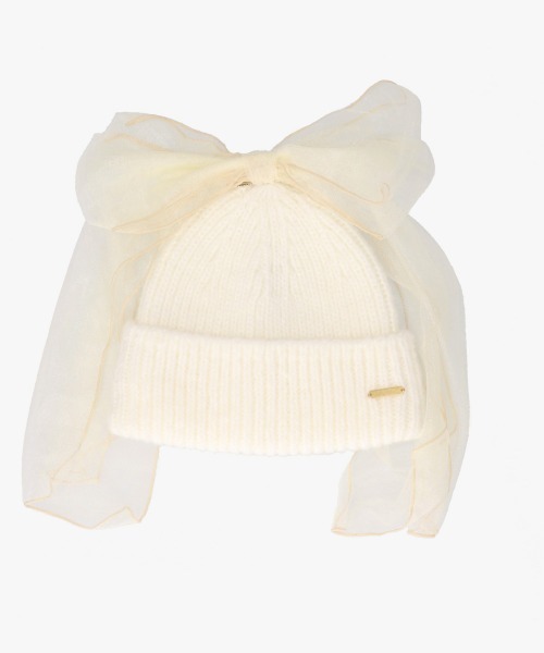 kaorinomori（カオリノモリ）の「kaorinomori キトゥンニット / カオリノモリ（ニットキャップ/ビーニー・レディース・ライトブルー/ブラック/ホワイト・FREE）」の6枚目の写真