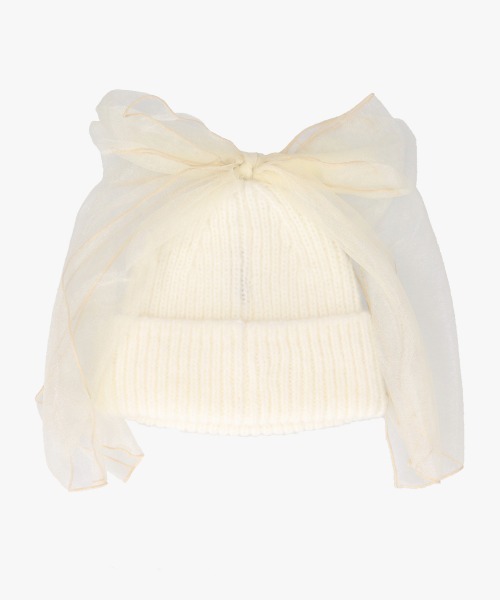 kaorinomori（カオリノモリ）の「kaorinomori キトゥンニット / カオリノモリ（ニットキャップ/ビーニー・レディース・ライトブルー/ブラック/ホワイト・FREE）」の7枚目の写真