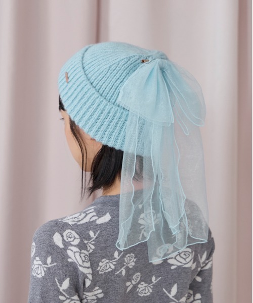 kaorinomori（カオリノモリ）の「kaorinomori キトゥンニット / カオリノモリ（ニットキャップ/ビーニー・レディース・ライトブルー/ブラック/ホワイト・FREE）」の16枚目の写真