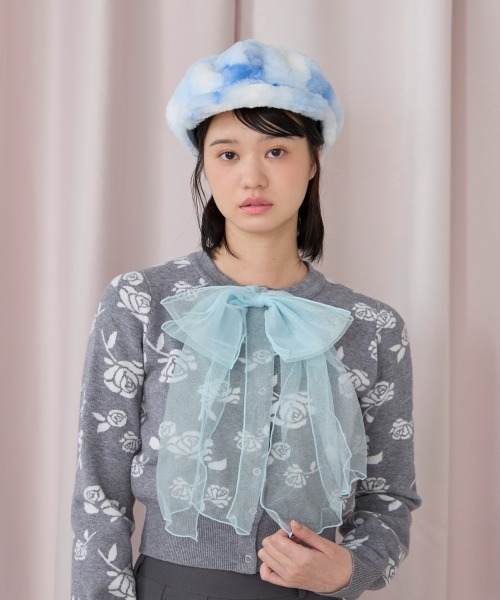 kaorinomori（カオリノモリ）の「kaorinomori キトゥンニット / カオリノモリ（ニットキャップ/ビーニー・レディース・ライトブルー/ブラック/ホワイト・FREE）」の11枚目の写真